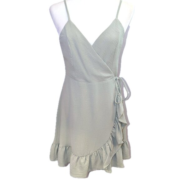 NWT Altar’d State | Faux Wrap Katrina Mini Dress in Sage Green | Size Medium - Picture 1 of 11